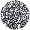 Abstract Roses Hair on Hide Grey 6' Round Rug