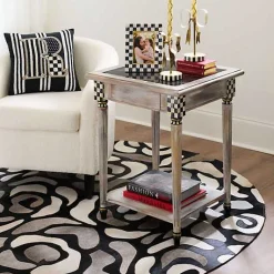 Abstract Roses Hair on Hide Grey 6' Round Rug