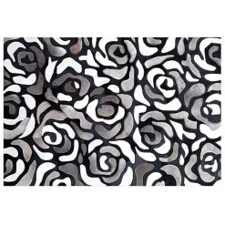 Abstract Roses Hair on Hide Grey 5' x 8' Rug