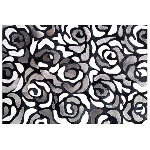 Abstract Roses Hair on Hide Grey 5' x 8' Rug