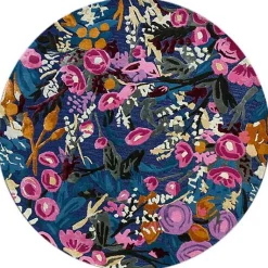 Aurora Floral Royal 6' Round Rug