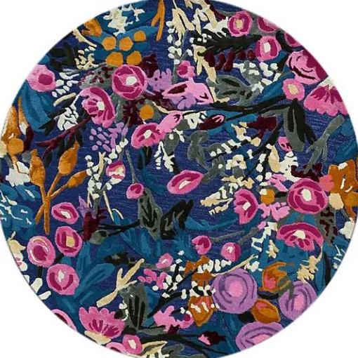 Aurora Floral Royal 6' Round Rug