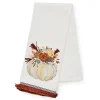 Autumn Frost Pumpkin Applique Dish Towel