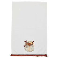 Autumn Frost Pumpkin Applique Dish Towel