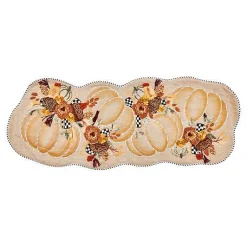 Autumn Frost Pumpkin Embellished Table Runner