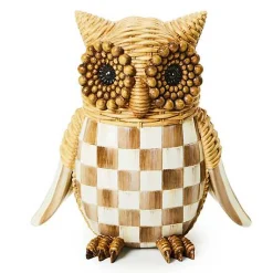 Autumnology Check Basket Weave Owl Figurine