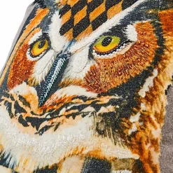 Autumnology Check Owl Throw Pillow