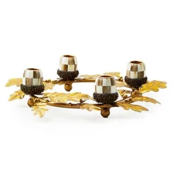 Autumnology Gold Leaf Ring Candle Holder
