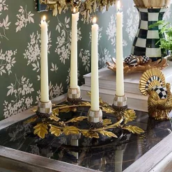 Autumnology Gold Leaf Ring Candle Holder