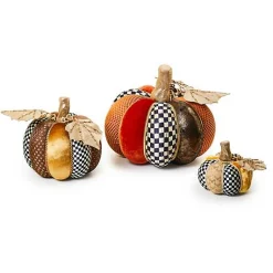 Autumnology Velvet Pumpkins, Set of 3