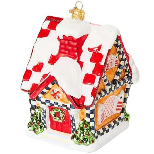 Bake Shop Gingerbread Cottage Glass Ornament