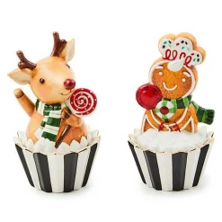 Bake Shop Gingerbread  Deer Cupcake Boxes, Set of 2