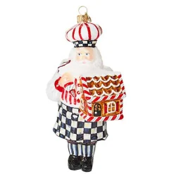 Bake Shop Pastry Santa Glass Ornament