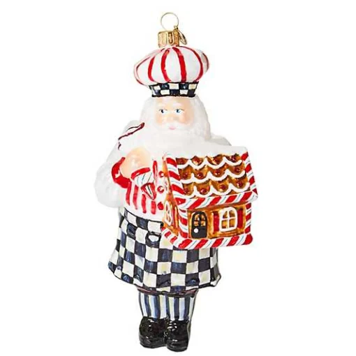 Bake Shop Pastry Santa Glass Ornament