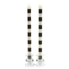 Bands Black Dinner Candles, Set of 2