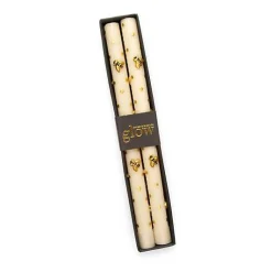 Bee Gold Dinner Candles, Set of 2