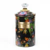 Black Flower Market Large Canister