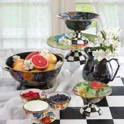 Black Flower Market Large Compote