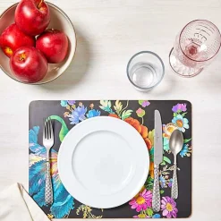 Black Flower Market Placemats, Set of 4