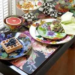 Black Flower Market Placemats, Set of 4
