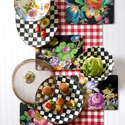 Black Flower Market Placemats, Set of 4
