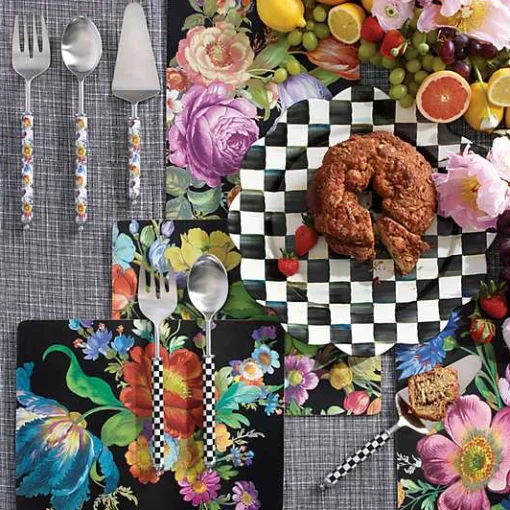 Black Flower Market Placemats, Set of 4