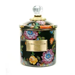 Black Flower Market Small Canister