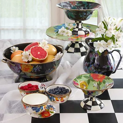 Black Flower Market Small Compote