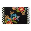 Black Flower Market Standard Bath Rug