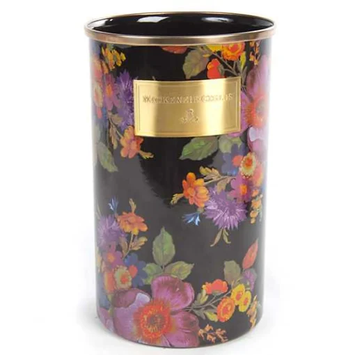 Black Flower Market Utensil Holder