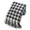 Black  Ivory Houndstooth Throw