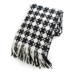Black  Ivory Houndstooth Throw