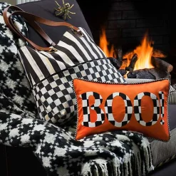 Black  Ivory Houndstooth Throw