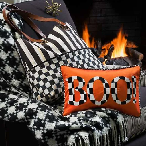Black  Ivory Houndstooth Throw
