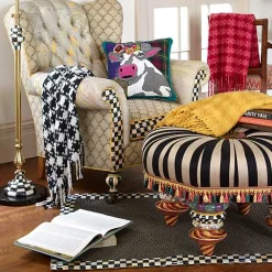 Black  Ivory Houndstooth Throw