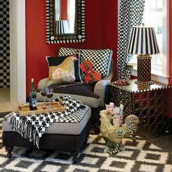 Black  Ivory Houndstooth Throw