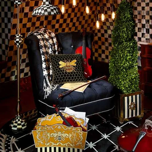 Black  Ivory Houndstooth Throw