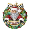 2024 Black Santa Glass Wreath Ornament