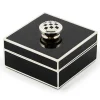Black Silver Plated Trinket Box with Check Knob