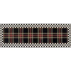 Black Stewart Tartan Rug - 2'6 x 8' Runner