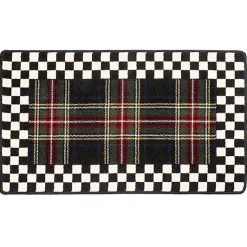 Black Stewart Tartan Rug - 2'3 x 3'9