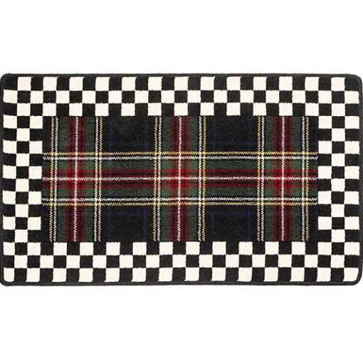 Black Stewart Tartan Rug - 2'3 x 3'9