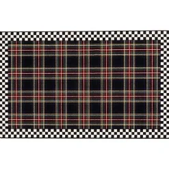 Black Stewart Tartan Rug - 5'1 x 8'2
