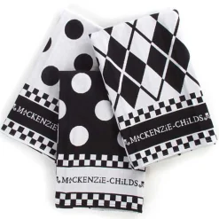 Black  White Dot Dish Towels, Set of 3