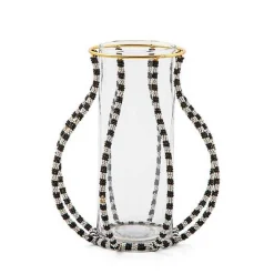 Black  White Greek Small Vase