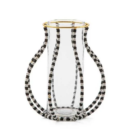 Black  White Greek Small Vase