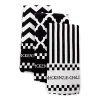 Black  White Zig Zag Dish Towels, Set of 3