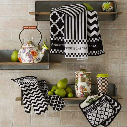 Black  White Zig Zag Dish Towels, Set of 3