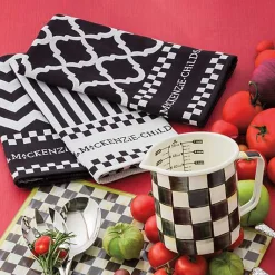 Black  White Zig Zag Dish Towels, Set of 3