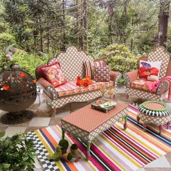 Breezy Poppy Outdoor Wing Chair